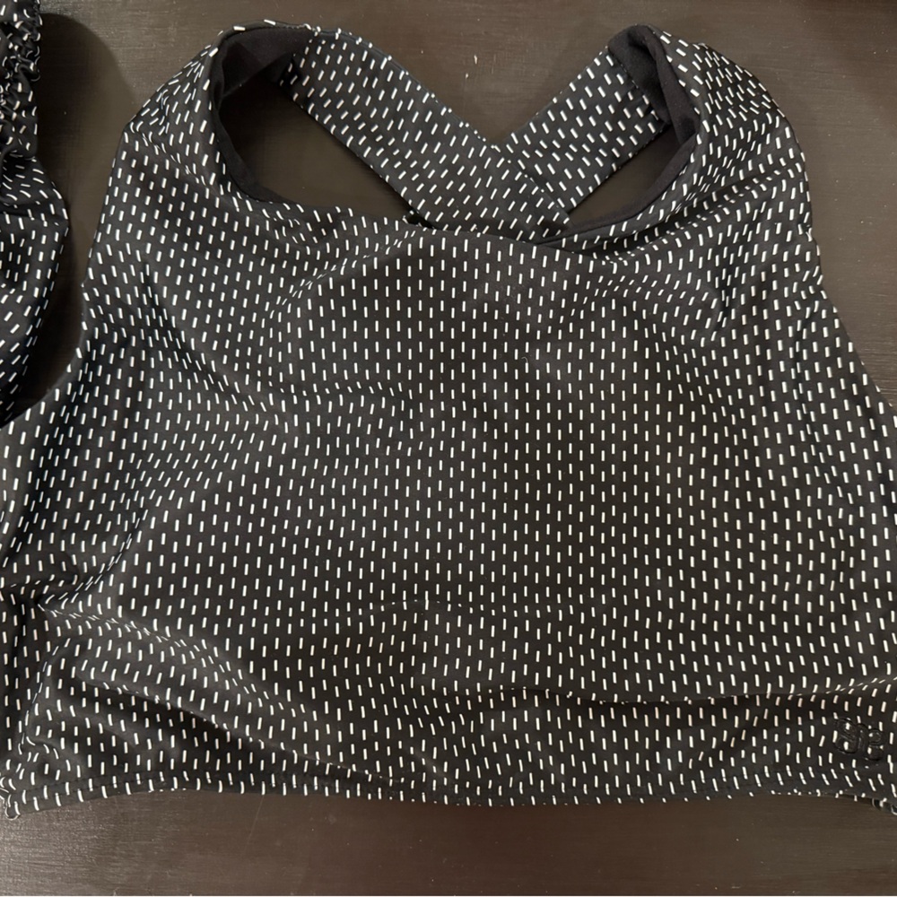High-Neck Black & White Patterned Bikini Set - Picture 2 of 4
